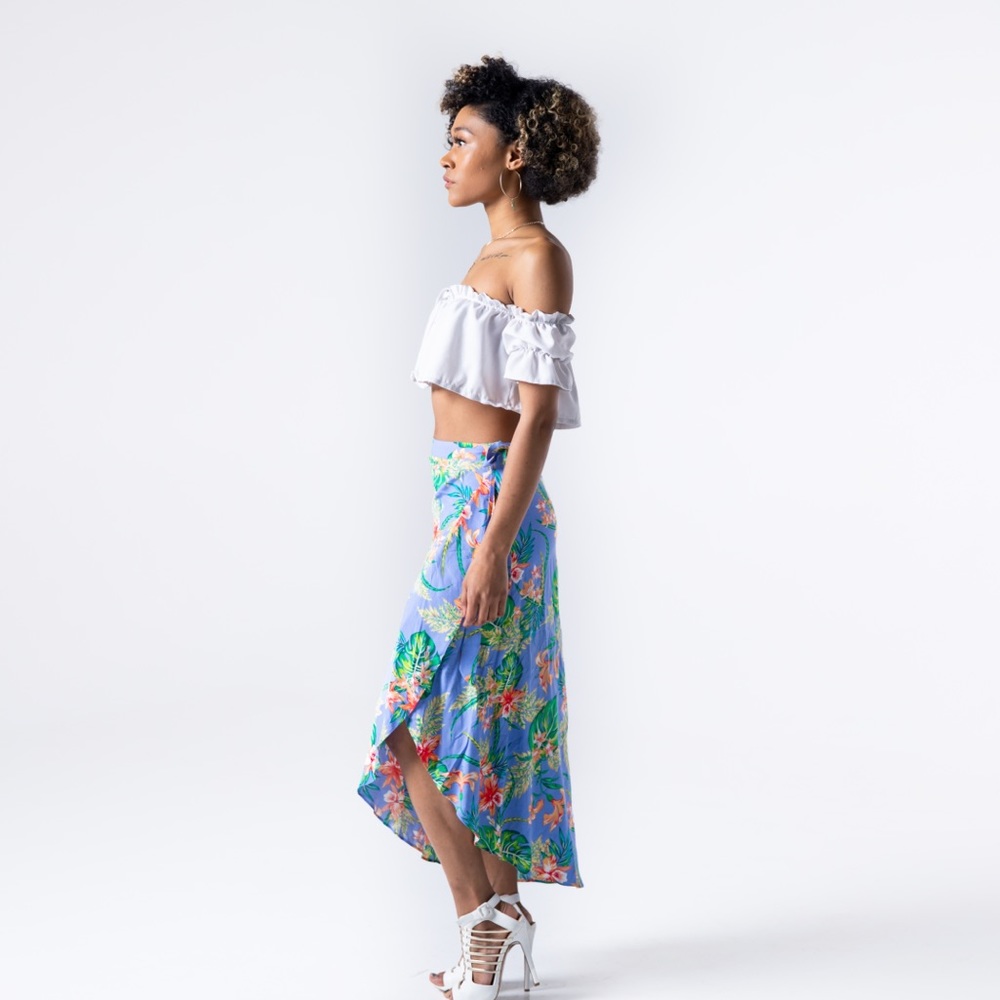 Tropical wrap skirt